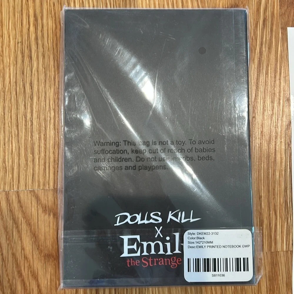 Emily the strange dolls kill Black Cat-Themed Notebook & 2 Elliot Stickers